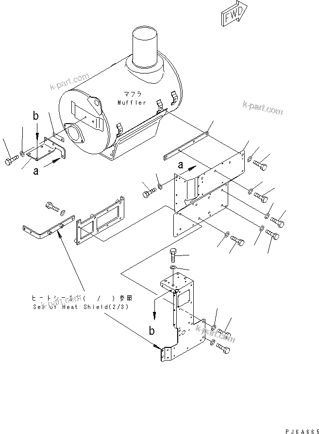 Komatsu parts book diagram for SA6D170E-2A S/N 17353-UP: HEAT SHIELD (3/3) (WITH THERMAL COVER) (FOR MUFFLER) (FOR EC REGULATION)(#19260-20091)