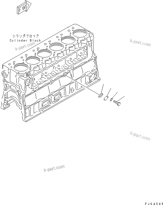 Komatsu parts book diagram for SA6D170E-2A S/N 17353-UP: CYLINDER BLOCK BLIND COVER(#19340-)