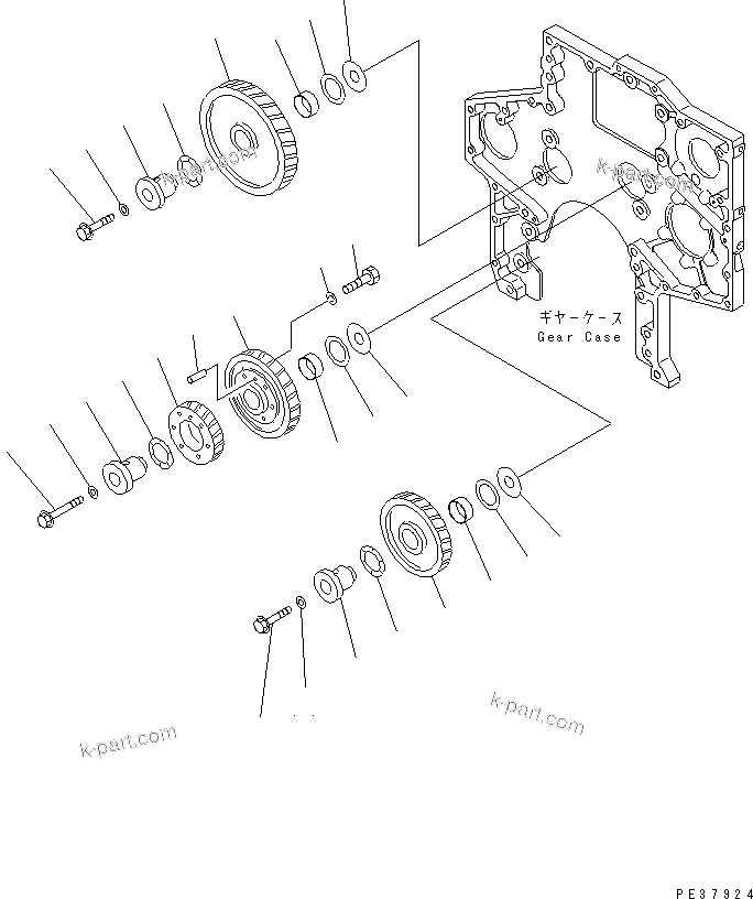Komatsu parts book diagram for SA6D170E-2A S/N 17353-UP: IDLER GEAR
