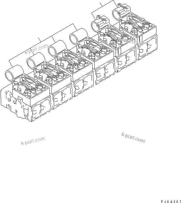 Komatsu parts book diagram for SA6D170E-2A S/N 17353-UP: ROCKER ARM AND HOUNING RELATED PARTS(#19340-)