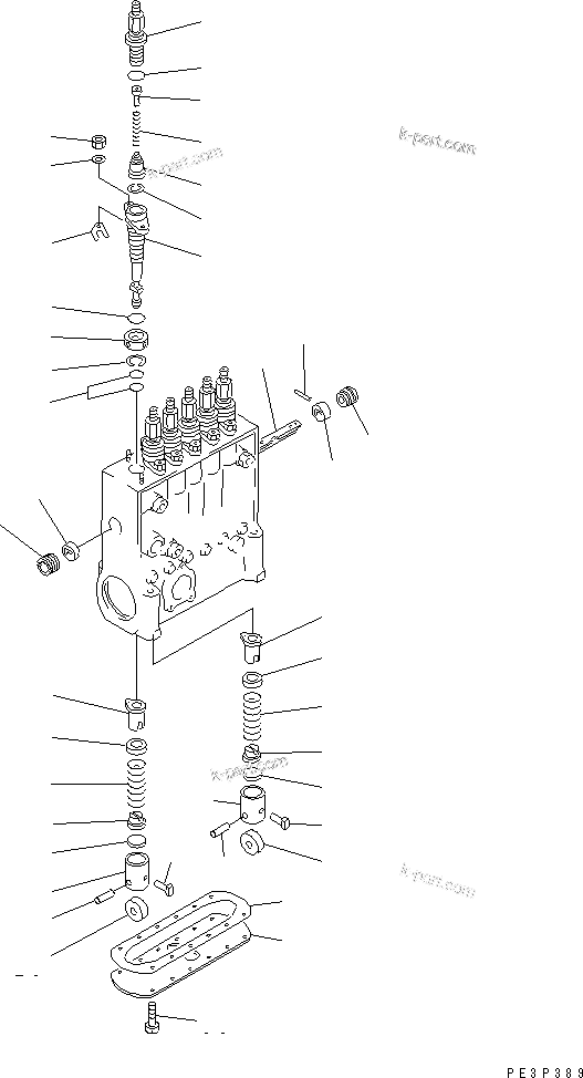 Komatsu parts book diagram for SA6D170E-2A S/N 17353-UP: FUEL INJECTION PUMP (PUMP) (2/2) (INNER PARTS)