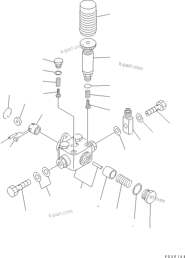 Komatsu parts book diagram for SA6D170E-2A S/N 17353-UP: FUEL INJECTION PUMP (FEED PUMP) (INNER PARTS)