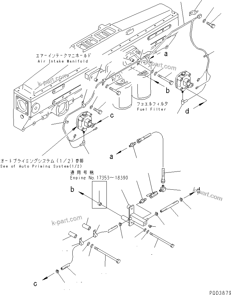 Komatsu parts book diagram for SA6D170E-2A S/N 17353-UP: AUTO PRIMMING SYSTEM (2/2)