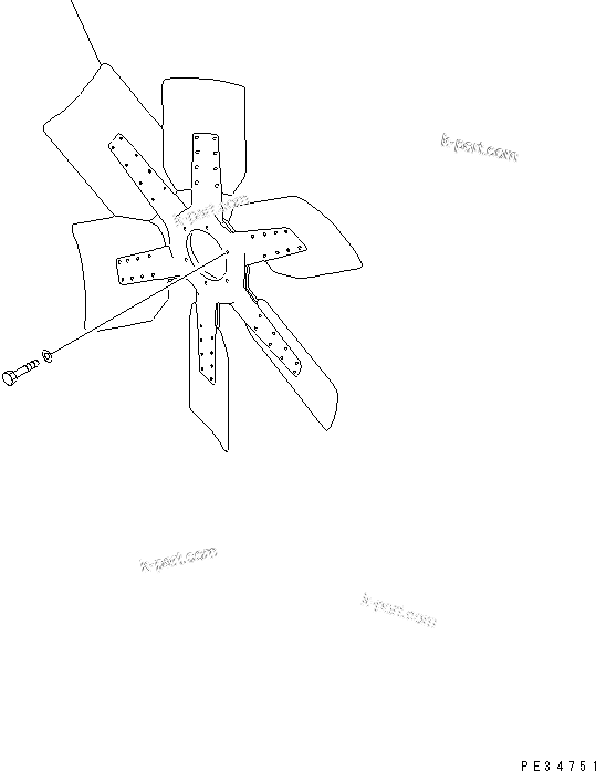 Komatsu parts book diagram for SA6D170E-2A S/N 17353-UP: COOLING FAN (FOR TILT RADIATOR GUARD)(#19340-20091)