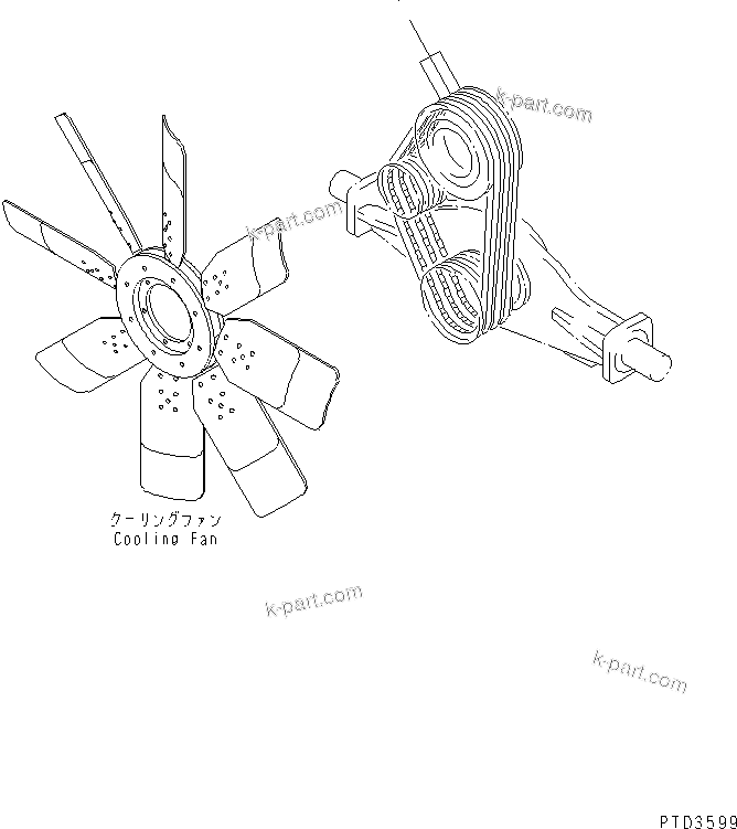 Komatsu parts book diagram for SA6D170E-2A S/N 17353-UP: FAN BELT (REVERSIBLE SPEC.)(#17713-20091)