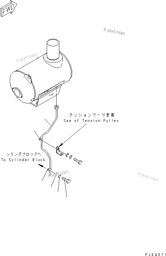 Komatsu parts book diagram for SA6D170E-2A S/N 17353-UP: MUFFLER DRAIN PIPING(#19712-)