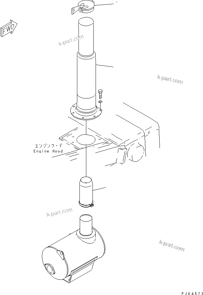 Komatsu parts book diagram for SA6D170E-2A S/N 17353-UP: EXHAUST PIPE(#19712-)