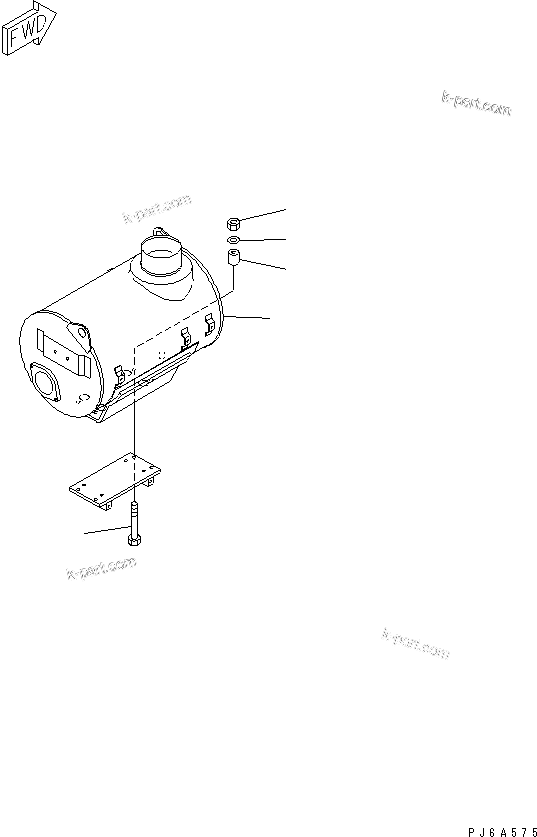 Komatsu parts book diagram for SA6D170E-2A S/N 17353-UP: MUFFLER(#19712-)