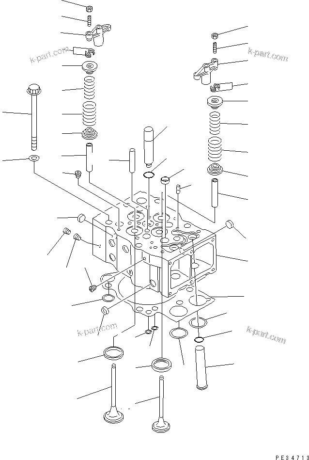 Komatsu parts book diagram for SA6D170E-2C S/N 17353-UP: CYLINDER HEAD
