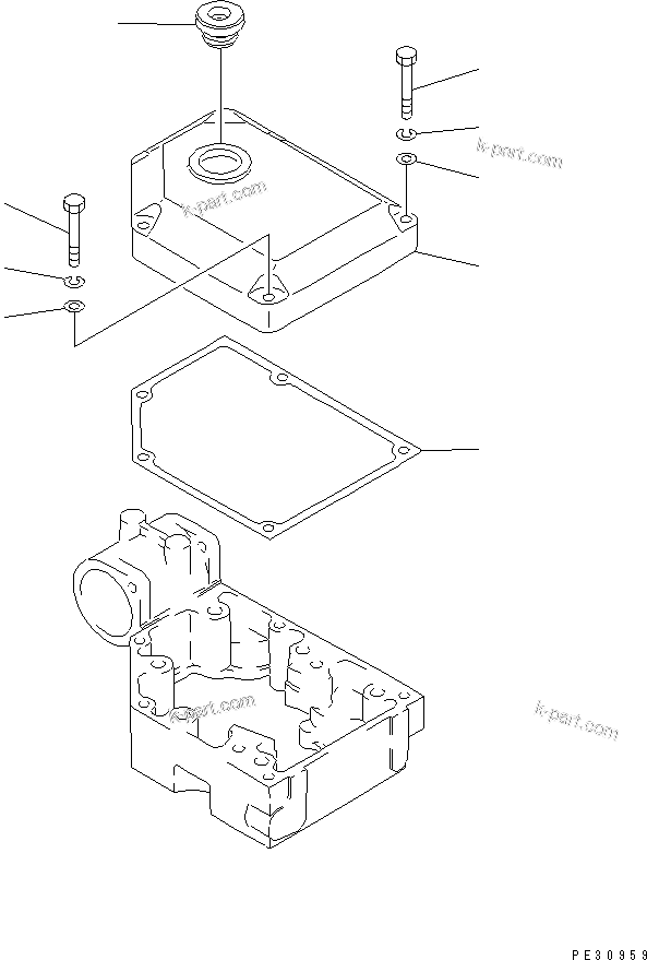 Komatsu parts book diagram for SA6D170E-2C S/N 17353-UP: CYLINDER HEAD COVER(#17353-19339)