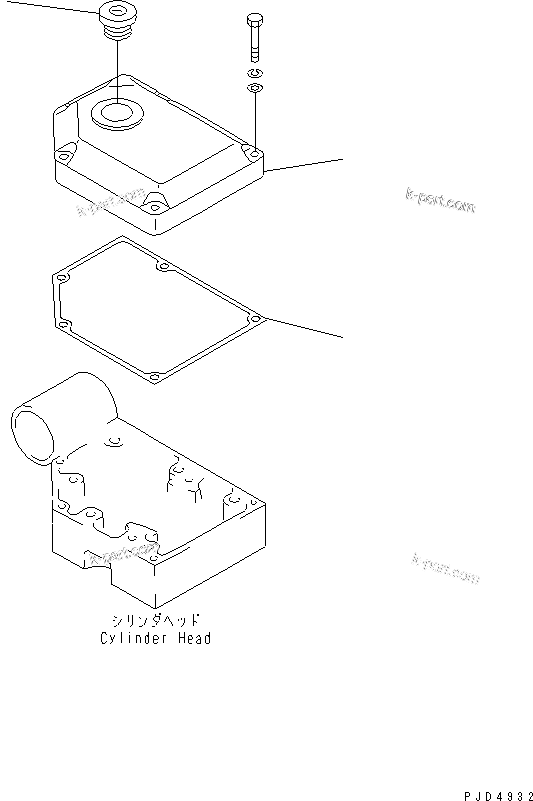 Komatsu parts book diagram for SA6D170E-2C S/N 17353-UP: CYLINDER HEAD COVER(#19340-)
