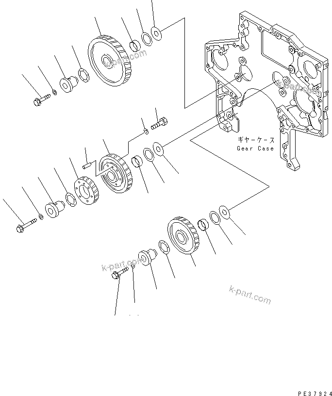 Komatsu parts book diagram for SA6D170E-2C S/N 17353-UP: IDLER GEAR