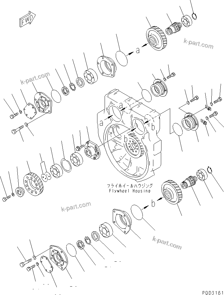 Komatsu parts book diagram for SA6D170E-2C S/N 17353-UP: POWER TAKE OFF(#18669-)
