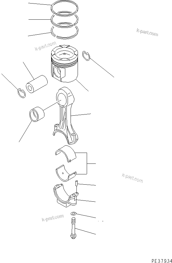 Komatsu parts book diagram for SA6D170E-2C S/N 17353-UP: PISTON(#18669-)