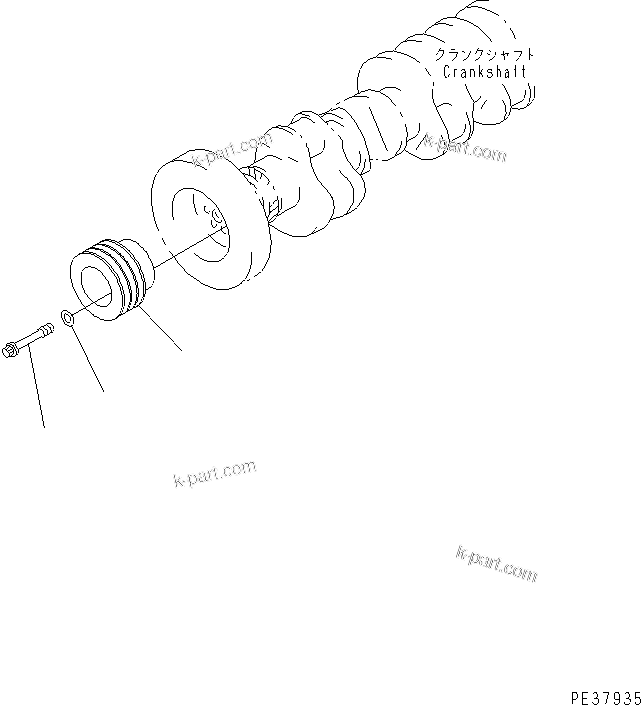 Komatsu parts book diagram for SA6D170E-2C S/N 17353-UP: CRANK PULLEY(#18669-)