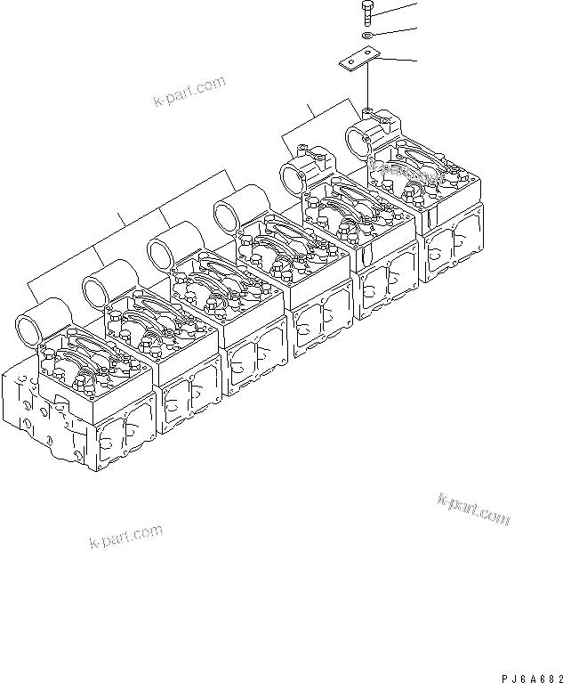 Komatsu parts book diagram for SA6D170E-2C S/N 17353-UP: ROCKER ARM AND HOUNING(#19340-)