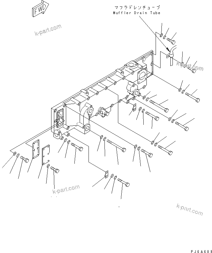 Komatsu parts book diagram for SA6D170E-2C S/N 17353-UP: OIL COOLER MOUNTING PARTS(#19340-)