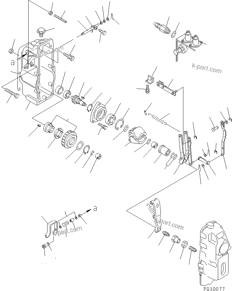 Komatsu parts book diagram for SA6D170E-2C S/N 17353-UP: FUEL INJECTION PUMP (GOVERNOR) (1/2) (INNER PARTS)(#18669-)