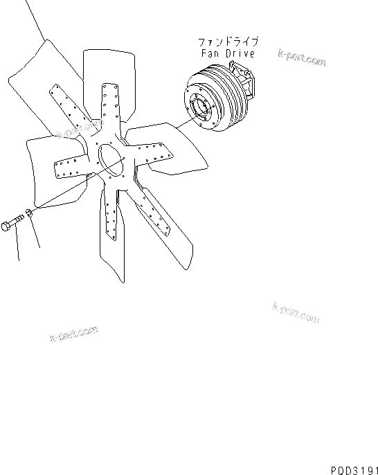 Komatsu parts book diagram for SA6D170E-2C S/N 17353-UP: COOLING FAN(#18669-)