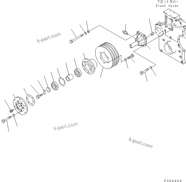 Komatsu parts book diagram for SA6D170E-2C S/N 17353-UP: FAN DRIVE(#18669-)