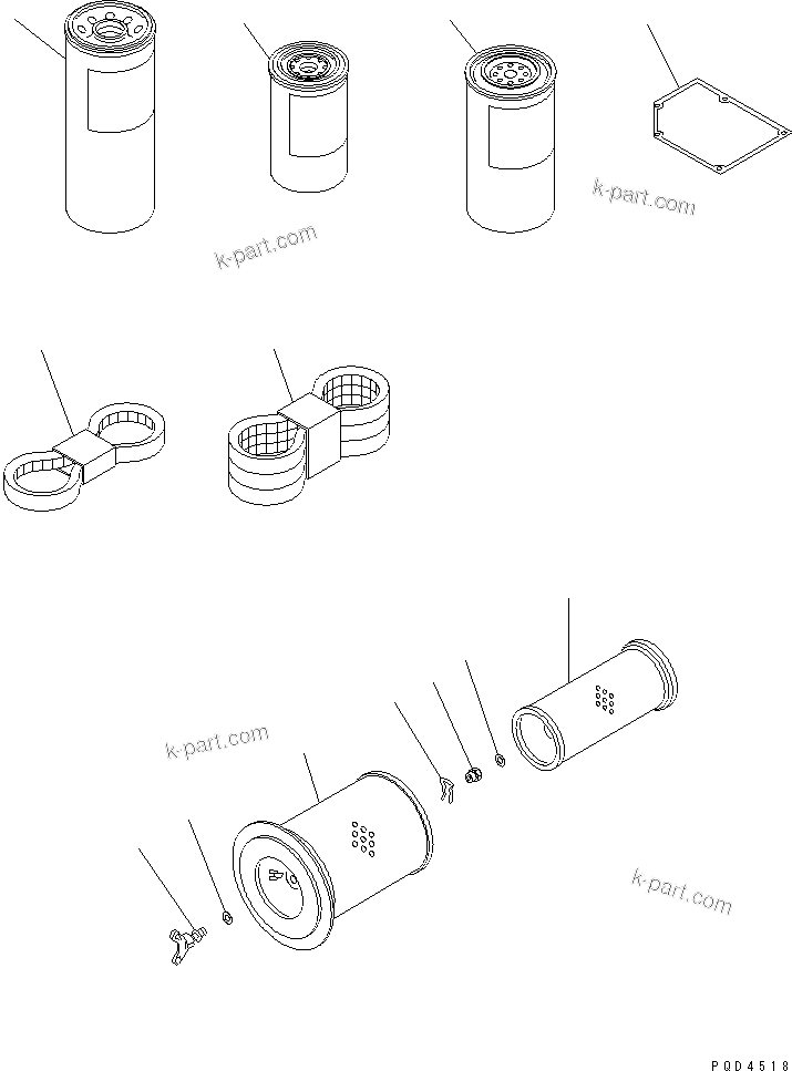 Komatsu parts book diagram for SA6D170E-2C S/N 17353-UP: SPARE PARTS(#19887-)