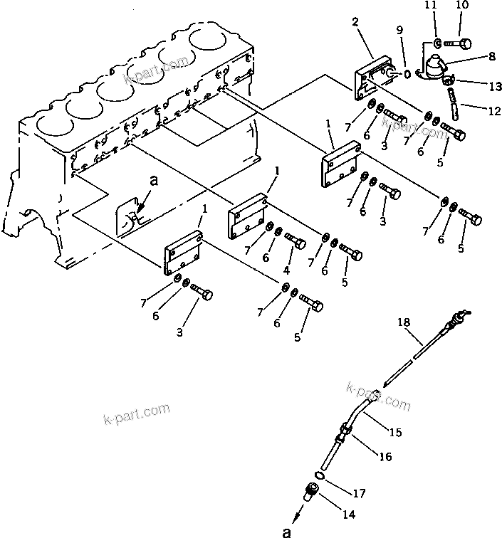 Komatsu parts book diagram for SA6D170-B-1E S/N 11452-UP: CYLINDER BLOCK COVER