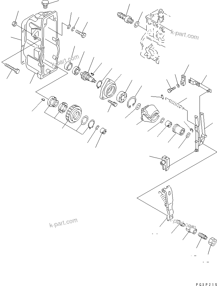 Komatsu parts book diagram for SA6D170-B-1E S/N 11452-UP: FUEL INJECTION PUMP (GOVERNOR) (1/2)