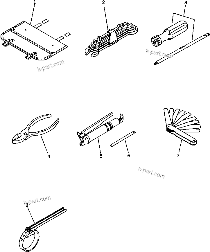 Komatsu parts book diagram for SA6D170-B-1E S/N 11452-UP: TOOL