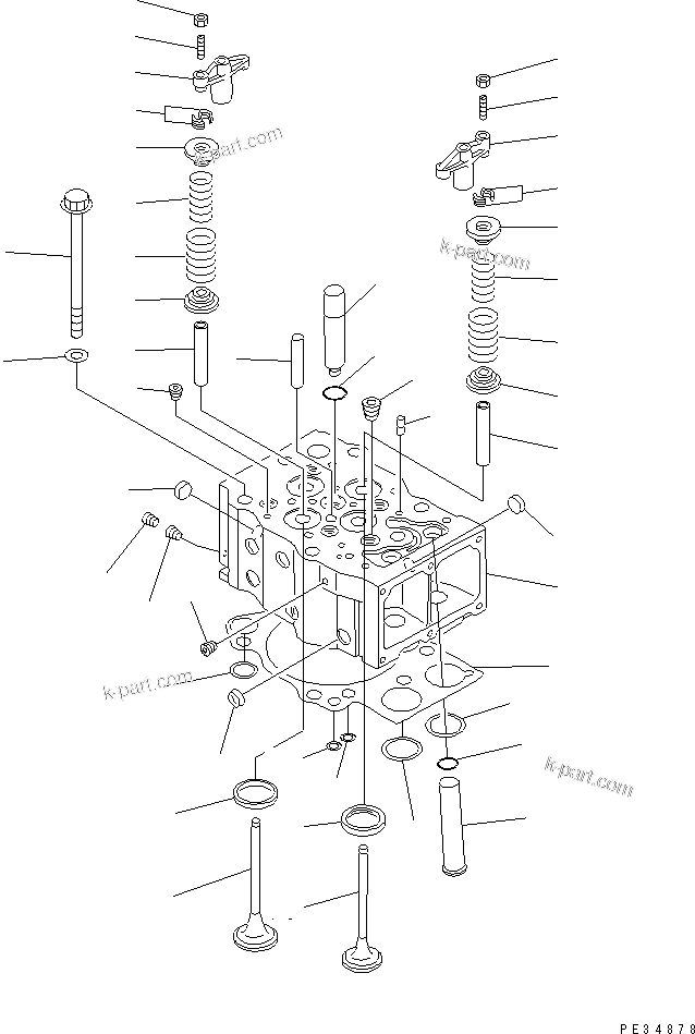 Komatsu parts book diagram for SA6D170-B-1F S/N 11763-UP: CYLINDER HEAD(#11763-14990)