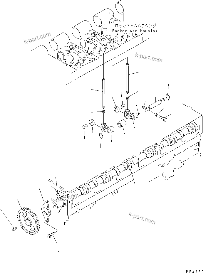 Komatsu parts book diagram for SA6D170-B-1F S/N 11763-UP: CAMSHAFT AND CAMFOLLOWER
