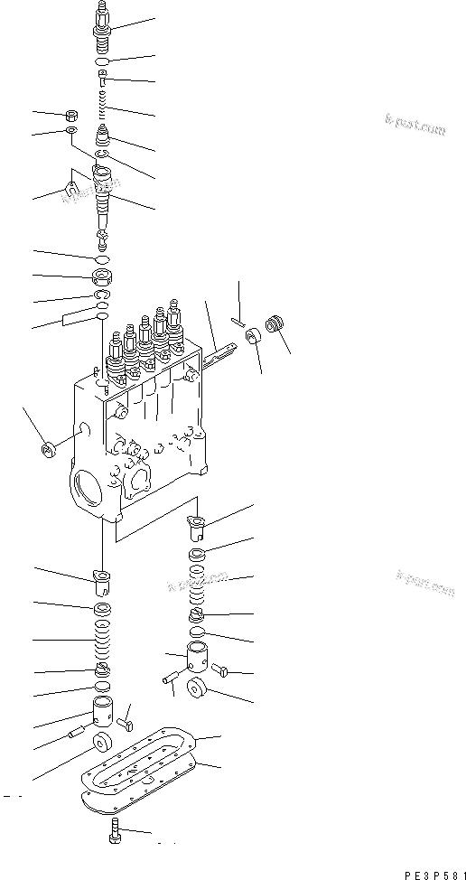 Komatsu parts book diagram for SA6D170-B-1F S/N 11763-UP: FUEL INJECTION PUMP (PUMP) (2/2) (INNER PARTS)(#11763-13555)