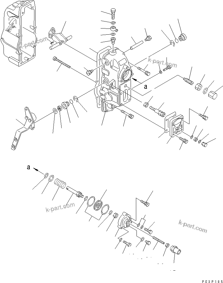 Komatsu parts book diagram for SA6D170-B-1F S/N 11763-UP: FUEL INJECTION PUMP (GOVERNOR) (2/2) (INNER PARTS)(#11763-13555)