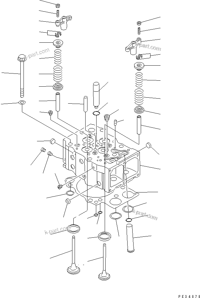 Komatsu parts book diagram for SA6D170-B-1J-R S/N 13551-UP (-50cent. SPEC.): CYLINDER HEAD