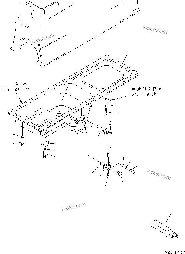 Komatsu parts book diagram for SA6D170-B-1J-R S/N 13551-UP (-50cent. SPEC.): OIL PAN (OIL PAN COVER LESS TYPE) (COLD WEATHER (B) SPEC.)