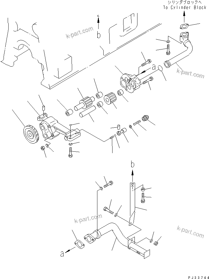 Komatsu parts book diagram for SA6D170-B-1J-R S/N 13551-UP (-50cent. SPEC.): LUBRICATING OIL PUMP AND SUCTION PIPE