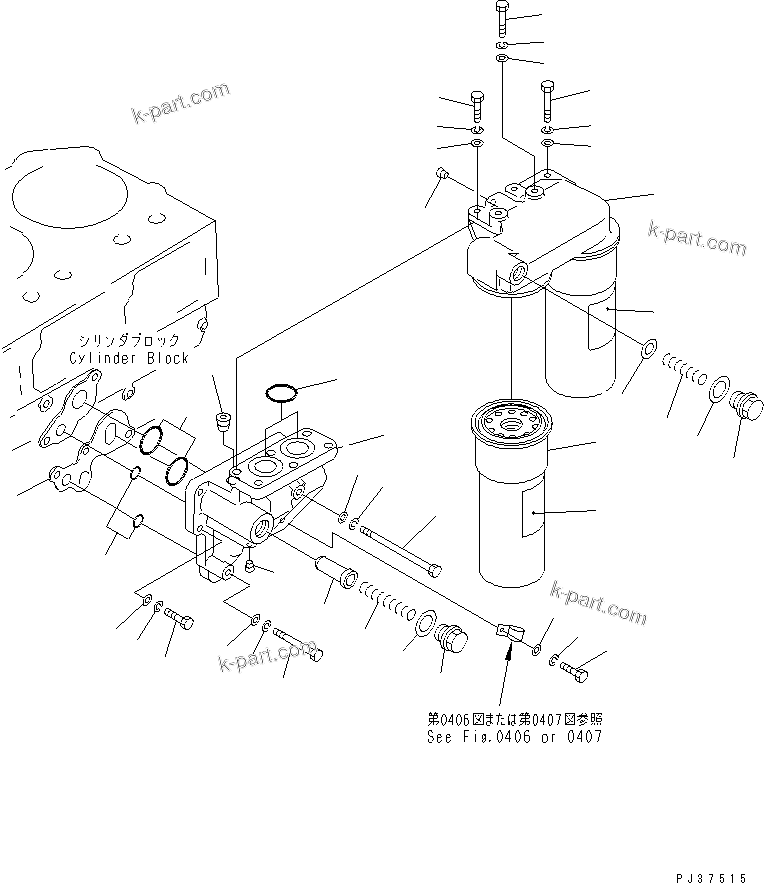 Komatsu parts book diagram for SA6D170-B-1J-R S/N 13551-UP (-50cent. SPEC.): LUBRICATING OIL FILTER
