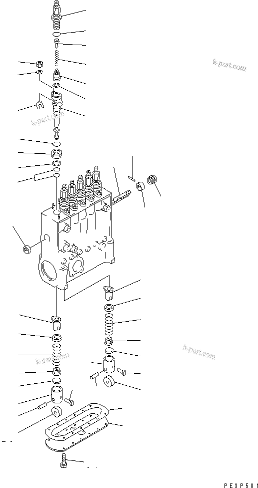 Komatsu parts book diagram for SA6D170-B-1J-R S/N 13551-UP (-50cent. SPEC.): FUEL INJECTION PUMP (PUMP) (2/2) (COLD WEATHER (B) SPEC.)(#15524-)