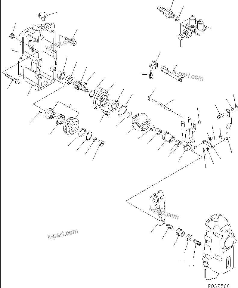 Komatsu parts book diagram for SA6D170-B-1J-R S/N 13551-UP (-50cent. SPEC.): FUEL INJECTION PUMP (GOVERNOR) (1/2) (COLD WEATHER (B) SPEC.)(#13551-15523)