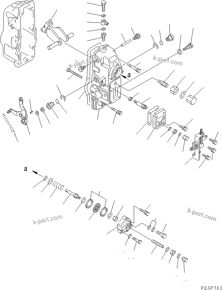 Komatsu parts book diagram for SA6D170-B-1J-R S/N 13551-UP (-50cent. SPEC.): FUEL INJECTION PUMP (GOVERNOR) (2/2) (COLD WEATHER (B) SPEC.)(#15524-)