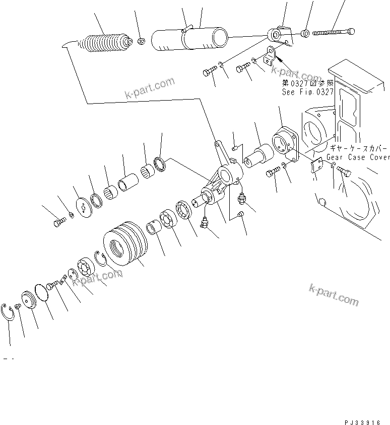 Komatsu parts book diagram for SA6D170-B-1J-R S/N 13551-UP (-50cent. SPEC.): TENSION PULLEY