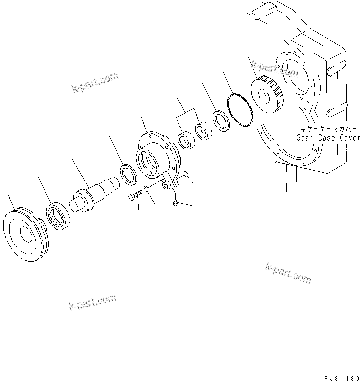 Komatsu parts book diagram for SA6D170-B-1J-R S/N 13551-UP (-50cent. SPEC.): FRONT ACCESSORY DRIVE