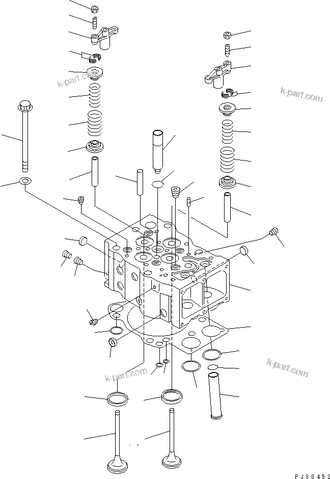 Komatsu parts book diagram for SA6D170-A-1Q-H S/N 13144-UP: CYLINDER HEAD