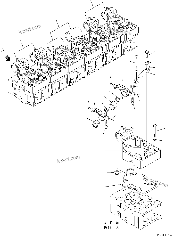Komatsu parts book diagram for SA6D170-A-1Q-H S/N 13144-UP: ROCKER ARM AND HOUSING