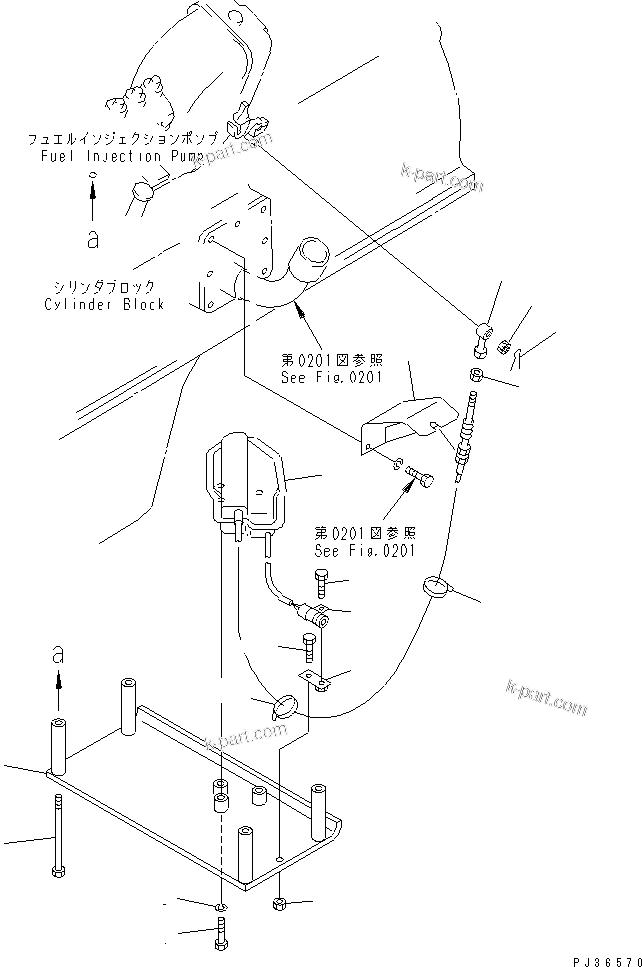 Komatsu parts book diagram for SA6D170-A-1Q-H S/N 13144-UP: ENGINE STOP MOTOR AND MOUNTING