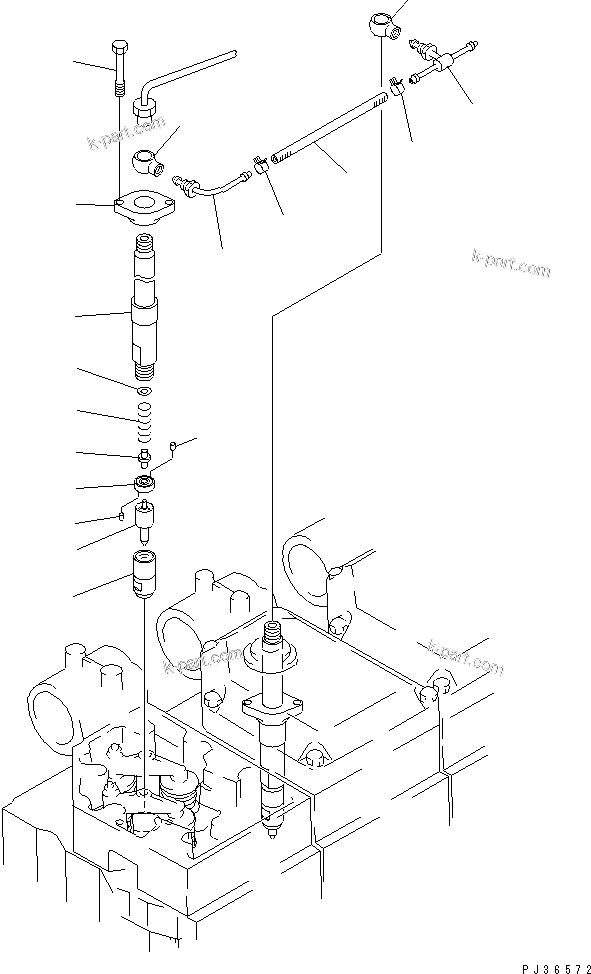 Komatsu parts book diagram for SA6D170-A-1Q-H S/N 13144-UP: FUEL NOZZLE AND SPILL PIPE