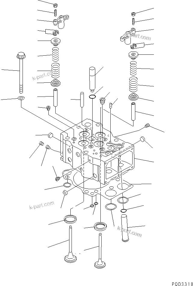 Komatsu parts book diagram for SA6D170-B-1F-7 S/N 10001-UP: CYLINDER HEAD(#11500-)
