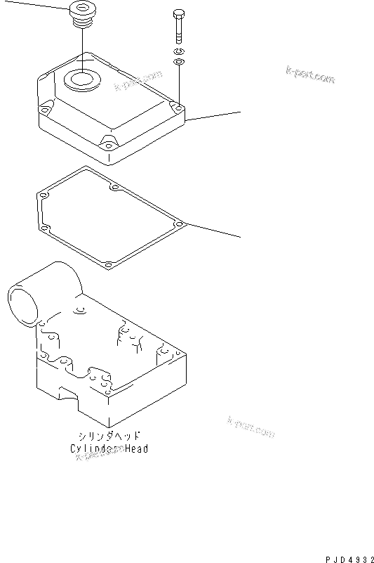 Komatsu parts book diagram for SA6D170-B-1F-7 S/N 10001-UP: ROCKER ARM HOUSING COVER(#19340-)