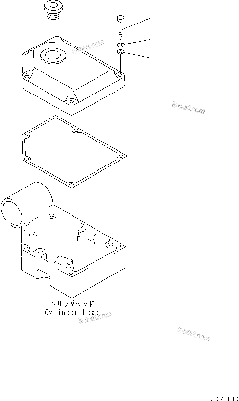 Komatsu parts book diagram for SA6D170-B-1F-7 S/N 10001-UP: HEAD COVER MOUNTING(#19340-)