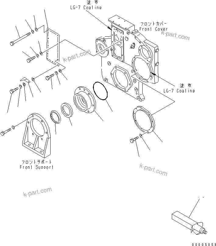 Komatsu parts book diagram for SA6D170-B-1F-7 S/N 10001-UP: FRONT COVER ACCESSORY(#19340-)