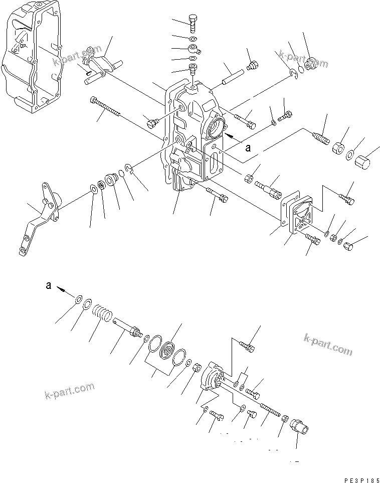 Komatsu parts book diagram for SA6D170-B-1F-7 S/N 10001-UP: FUEL INJECTION PUMP (GOVERNOR) (2/2) (INNER PARTS)(#11763-13555)